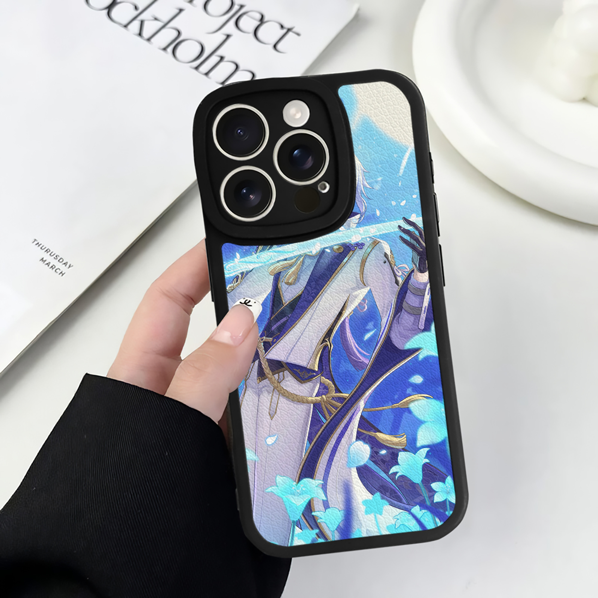 げんし神 genshin 【iPhone 16シリーズ対応】シリコンスマホケース（レザー調） 材質：シリコン